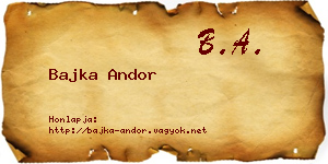 Bajka Andor névjegykártya
