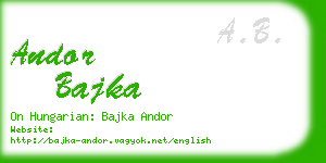 andor bajka business card